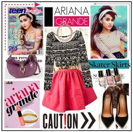 Ariana Grande & the Red Valentino Flared Skirt