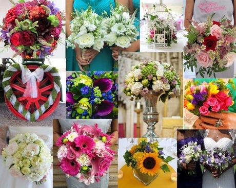 Bridal bouquet collage