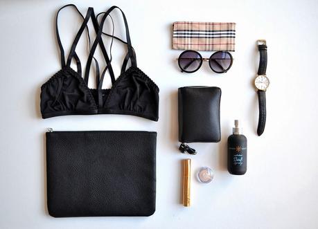 ROUND SUNGLASSES, BLACK LEATHER POUCHES ETC;...