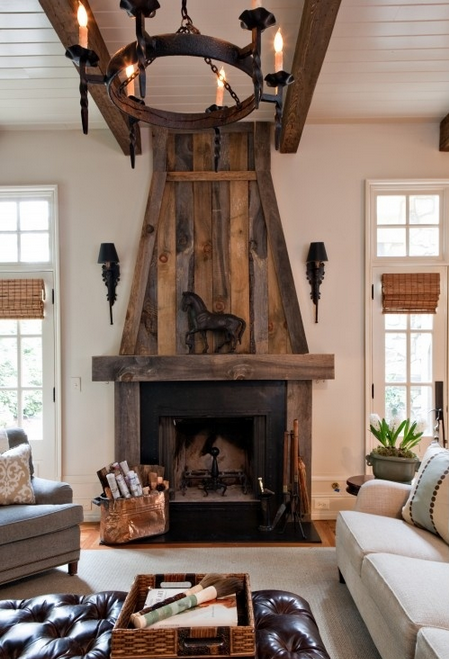 rustic fireplace