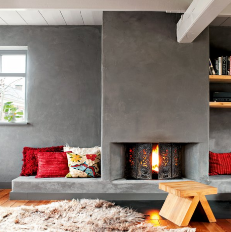 modern fireplace