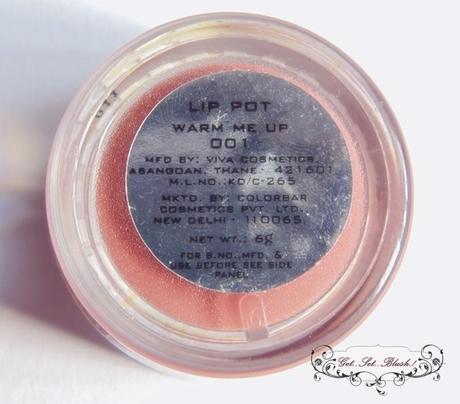 Colorbar Lip Pot Warm Me Up - Review,Swatches,FOTD