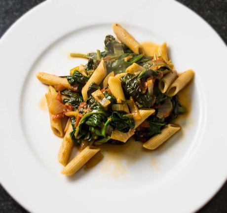 Penne with Spinach & Tomato Sauce