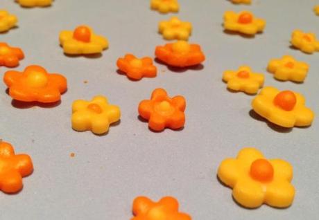 homemade icing toppers yellow and orange flower paste spring bakes