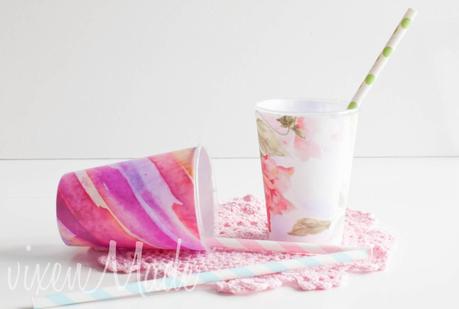 Watercolor Cup Wrapper Printables