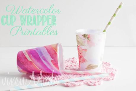 Watercolor Cup Wrapper Printables