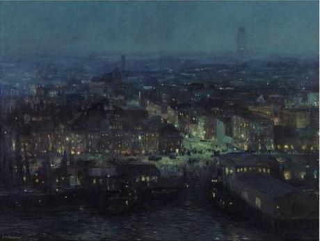 urgetocreate:

Edward Willis Redfield, Lower New York at Night,...