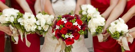 Red roses bridal bouquet