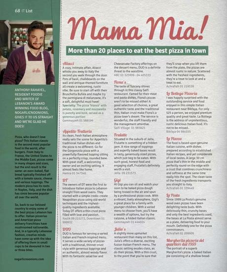 Pizza Italian Restaurants Lebanon Taste and Flavors Magazine