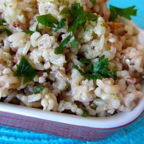Lime Ginger Baked Pink Rice