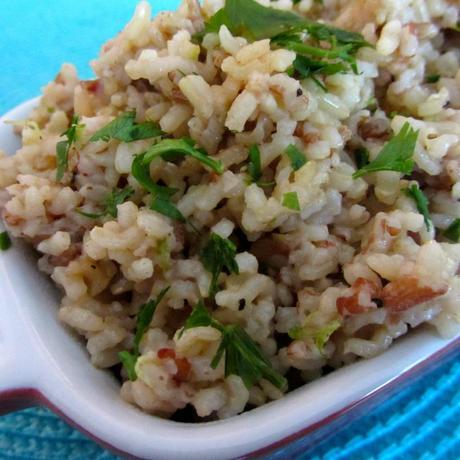 Lime Ginger Baked Pink Rice