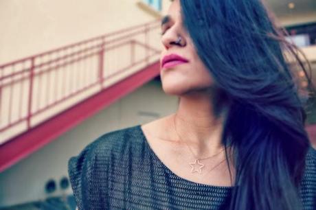 Addison Dress, JustFAB Pumps, Boa Pendant, Zara Clutch, Tanvii.com