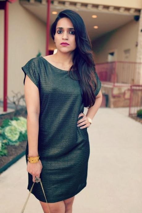 Addison Dress, JustFAB Pumps, Boa Pendant, Zara Clutch, Tanvii.com