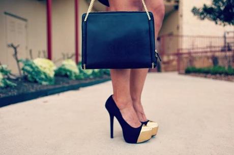 Addison Dress, JustFAB Pumps, Boa Pendant, Zara Clutch, Tanvii.com