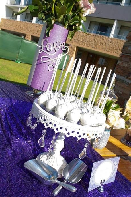 Rustic Wedding Table with hints of Purple and Silver by Any Occasion Events