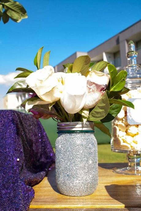 Rustic Wedding Table with hints of Purple and Silver by Any Occasion Events