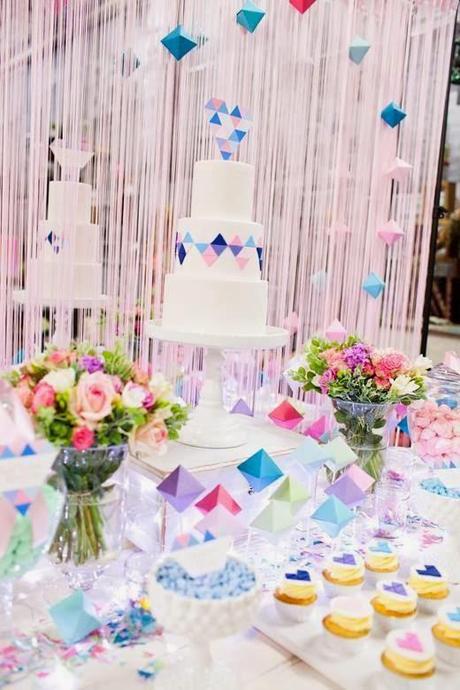 Perfectly Sweet's Pastel Geometric Wedding Table At A Darling Affair.