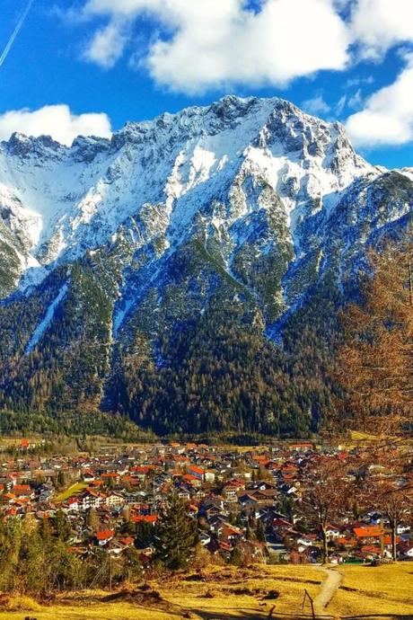 Mountains and MIttenwald! A gorgeous town lying in the valley of the Alps!