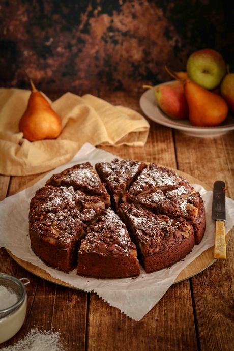 Chocolate and pear crumble cake Chocolate and pear crumble cake