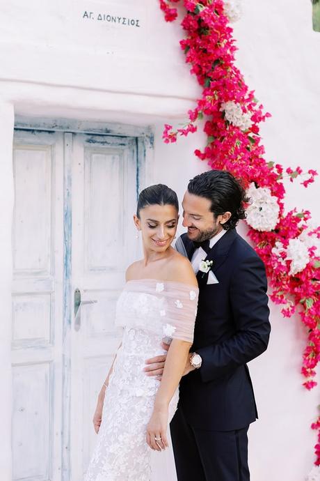 Elegant greek island inspired wedding with bougainvillea | Thalia & Yiannis Elegant Greek Island Inspired Wedding Bougainvillea