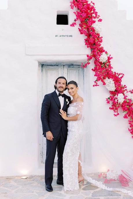 Elegant greek island inspired wedding with bougainvillea | Thalia & Yiannis Elegant Greek Island Inspired Wedding Bougainvillea