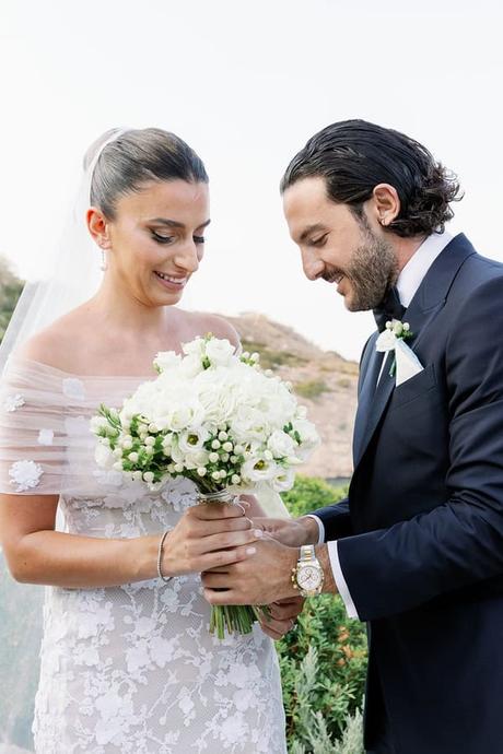 Elegant greek island inspired wedding with bougainvillea | Thalia & Yiannis Elegant Greek Island Inspired Wedding Bougainvillea