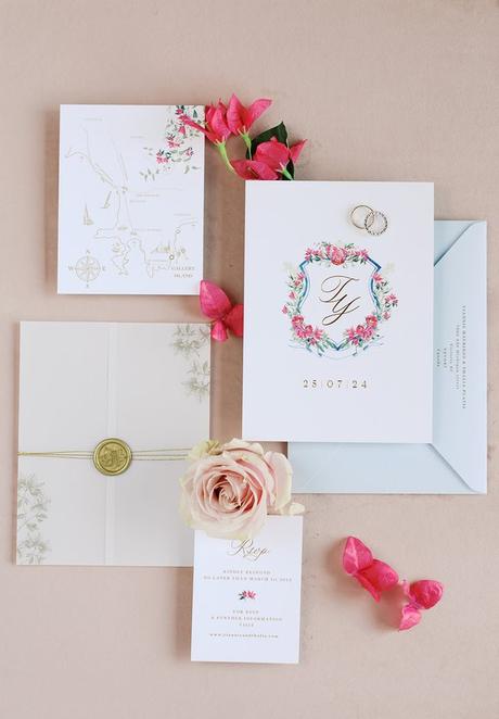 Elegant greek island inspired wedding with bougainvillea | Thalia & Yiannis Elegant Greek Island Inspired Wedding Bougainvillea