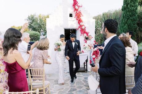 Elegant greek island inspired wedding with bougainvillea | Thalia & Yiannis Elegant Greek Island Inspired Wedding Bougainvillea