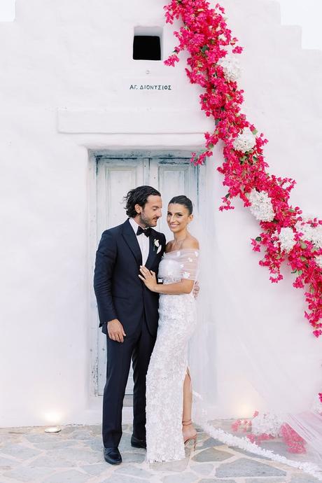 Elegant greek island inspired wedding with bougainvillea | Thalia & Yiannis Elegant Greek Island Inspired Wedding Bougainvillea