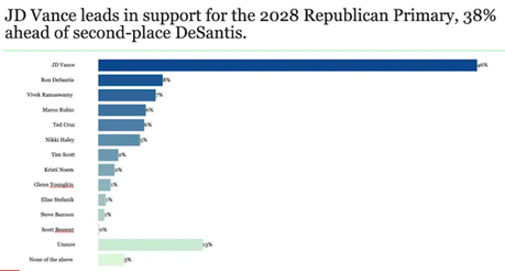 In A Very Early Poll, Vance Leads Other Republicans For 2028 Nomination