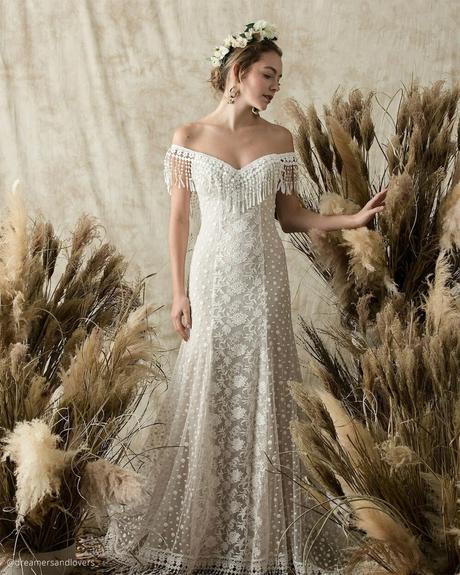 dreamers and lovers boho wedding dresses sheath lace rustic