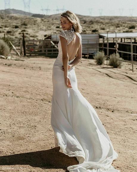 dreamers and lovers boho wedding dresses sheath open back with caps sleeves