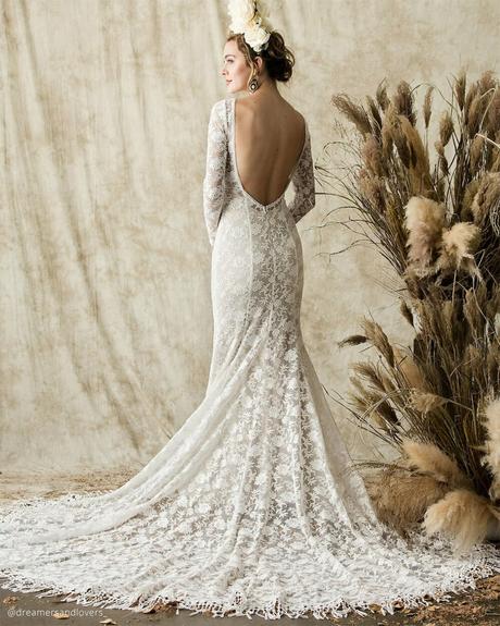 dreamers and lovers boho wedding dresses with long sleeves open back