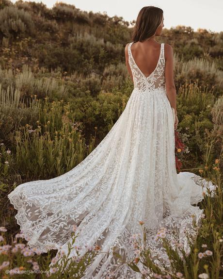 dreamers and lovers boho wedding dresses a line v back rustic country