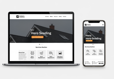 Building a Digital Blueprint: Marketing and Web Design for Home Service Businesses responsive roofing website on phone and desktop - ai marketing plan for roofers
