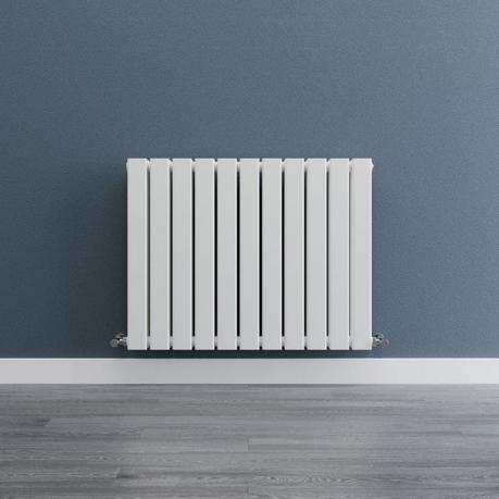 A guide to radiator repair and replacement costs Sterling Arlie white horizontal flat panel designer radiator on blue wall