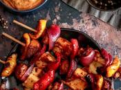 Spicy Halloumi Skewers with Creamy Chakalaka