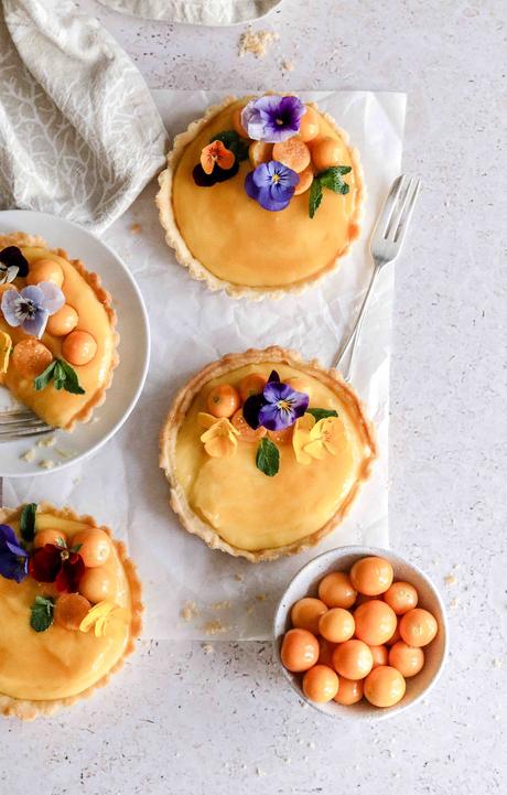 Sunshine lemon shortbread tarts