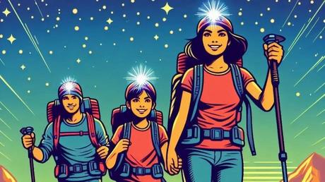Night Hiking 101: How to Stay Safe and Love the Dark A family night hiking in the desert