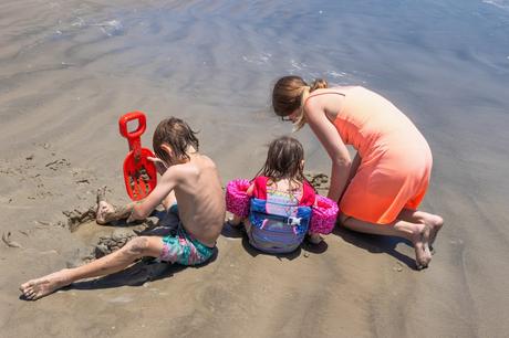 Mother and Children at Jamacia Beach, Texas