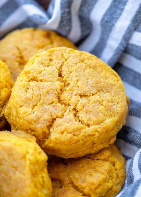 a closeup of pumpkin biscuits