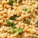 Broccoli Pasta creamy broccoli parmesan pasta in a black skillet