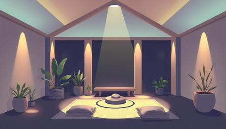 Image of a serene meditation environment