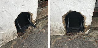 A bizarre bootscraper installation near World's End, Chelsea A bizarre bootscraper installation near World's End, Chelsea