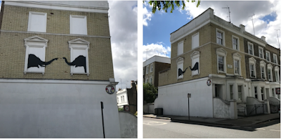 A bizarre bootscraper installation near World's End, Chelsea A bizarre bootscraper installation near World's End, Chelsea