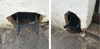 A bizarre bootscraper installation near World's End, Chelsea