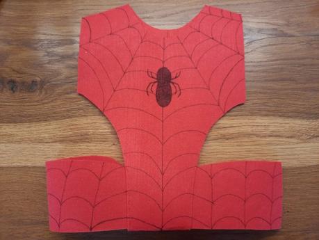 Making a last-minute Spiderman costume Spiderman costume, the red vest