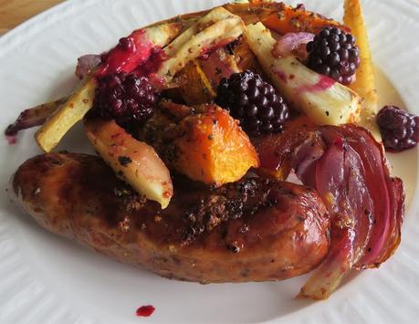 Sausage & Blackberry Tray Bake Sausage & Blackberry Tray Bake