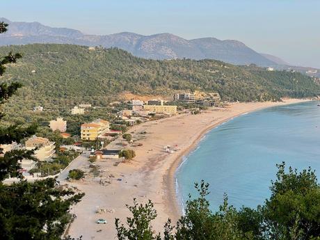 The Albanian Riviera: Best Beaches, Towns, and Hidden Gems view-of-mountains-and-sea-along-the-coast-from-the-hiking-trail-between-livadi-beach-and-himare-in-albania