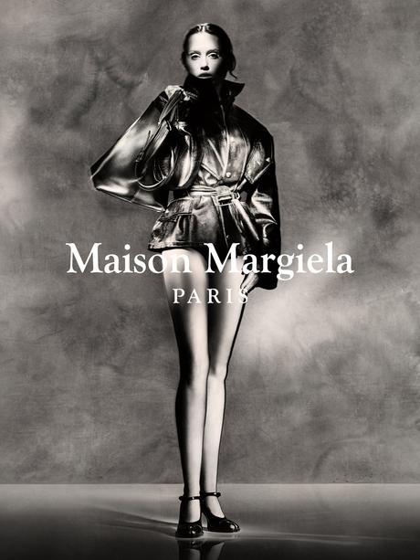 Miley Cyrus in black-and-white portrait for Margiela AW25